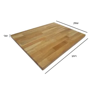 משטח בוצ'ר עץ מלא אלון מבוקע רוחב 47 ס"מ ועומק לפי בחירתך מתאים לכל שימוש דגם 3342