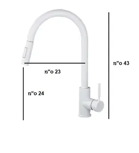 ברז מטבח מגיע עם פיה מסתובבת ונשלפת צבע לבן דגם 8882658