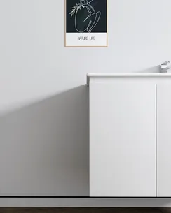 ארון אמבטיה תלוי לפי מידה רוחב עומק וצבע לפי בחירתך עם כיור משטח חרס שקוע דגם דובר B