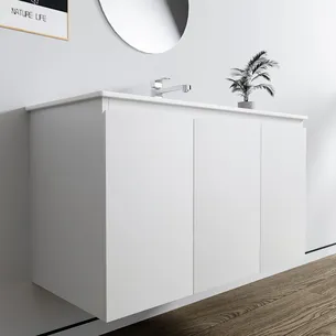 ארון אמבטיה תלוי לפי מידה רוחב עומק וצבע לפי בחירתך עם כיור משטח חרס שקוע דגם דובר B