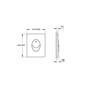 לחצן GROHE גרואה בעיצוב אובלי באמצע מתאים לכל מיכל הדחה סמוי של חברת GROHE גרואה צבע ניקל מבריק דגם 38505000