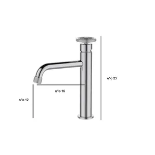 ברז רחצה עם פיה קבועה צבע ניקל מבריק דגם SH0701CH