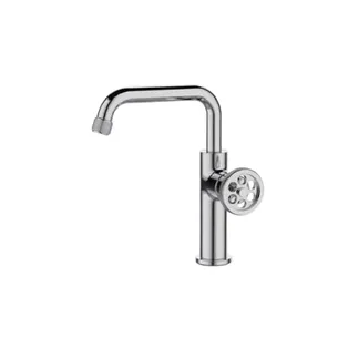 ברז רחצה עם פיה מסתובבת צבע ניקל מבריק דגם SH0705CH