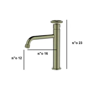 ברז רחצה עם פיה קבועה צבע זהב מט דגם SH0701BR