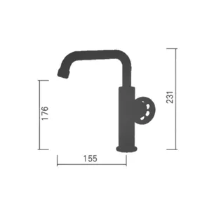 ברז רחצה עם פיה מסתובבת צבע זהב מט דגם SH0705BR
