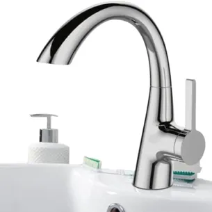 ברז רחצה עם פיה מסתובבת צבע ניקל מבריק דגם WR0721CH