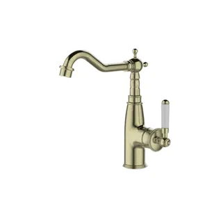 ברז רחצה עם פיה מסתובבת צבע זהב מט דגם AN0523BR