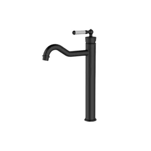 ברז לכיור מונח גבוה עם פיה קבועה צבע שחור מט דגם AN0522K