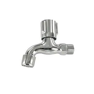 ברז קצר מים קרים יציאה מהקיר אורך הפיה 7.5 ס"מ צבע ניקל מבריק דגם 7032111