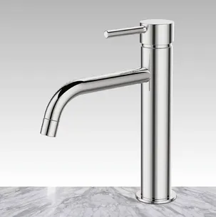 ברז רחצה עם פיה מסתובבת צבע ניקל מבריק דגם ZV-0445-CH