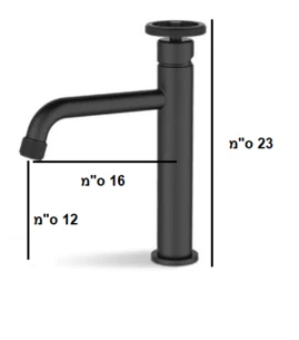 ברז רחצה עם פיה קבועה צבע שחור מט דגם SH0701K