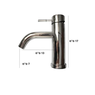 ברז רחצה עם פיה קבועה צבע ניקל מבריק דגם 8883006