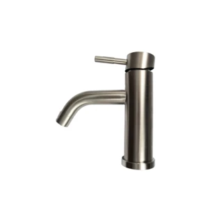 ברז רחצה עם פיה קבועה צבע ניקל מוברש דגם 8883007