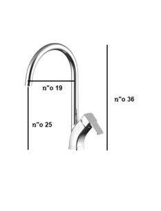 ברז גבוהה מגיע עם פיה מסתובבת צבע ניקל מבריק דגם 79658