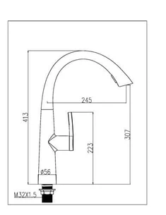 ברז מטבח מגיע עם פיה מסתובבת ונשלפת צבע ברונזה דגם D065-1