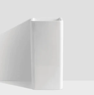 כיור רחצה חרס עומד מרובע רצפתי רוחב 41 ס"מ עומק 40 ס"מ גובה 84 ס"מ לבן מט ללא חור לברז דגם קאררה