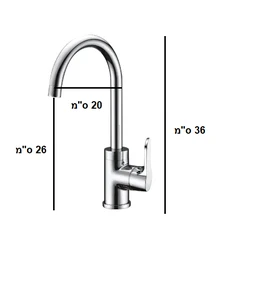 ברז רחצה גבוה עם פיה מסתובבת צבע ניקל מבריק דגם 100178