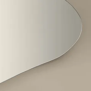 מראה מרחפת לתליה בצורה אמורפית ללא מסגרת רוחב 100 ס"מ גובה 60 ס"מ דגם M-6A