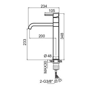 ברז רחצה עם פיה מסתובבת צבע שחור מט דגם ZV0455K