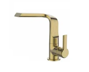 ברז רחצה עם פיה מסתובבת צבע זהב מט דגם ZV0124G