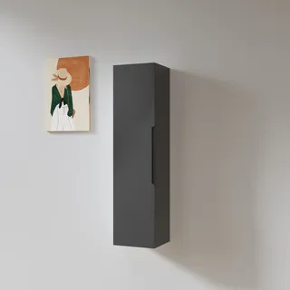 ארון שירות תלוי לאמבטיה גובה 90 ס"מ צבע שחור מט דגם רומי 90