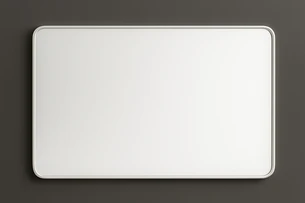 מראה מרחפת לתליה עם מסגרת אלומיניום אל חלד צבע לבן מט ברוחב 120 ס"מ ובגובה 60 ס"מ דגם 686W