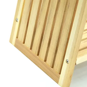 ספסל עץ טיק מלא לישיבה במקלחת מיועד לחדרים רטובים רוחב 60 ס"מ דגם אסטלי