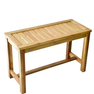 ספסל עץ טיק מלא לישיבה במקלחת מיועד לחדרים רטובים רוחב 70 ס"מ דגם אסנל