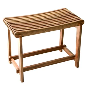 ספסל עץ טיק מלא לישיבה במקלחת מיועד לחדרים רטובים רוחב 60 ס"מ דגם חאניה