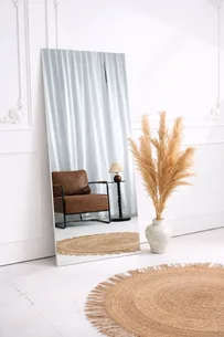 מראת גוף מרחפת בצורה מלבנית לתליה ללא מסגרת רוחב 70 ס"מ גובה 180 ס"מ דגם LM-73SQ