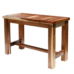 ספסל עץ טיק מלא לישיבה במקלחת מיועד לחדרים רטובים רוחב 70 ס"מ דגם אסנל B