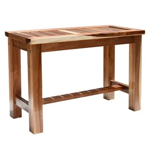 ספסל עץ טיק מלא לישיבה במקלחת מיועד לחדרים רטובים רוחב 70 ס"מ דגם אסנל B