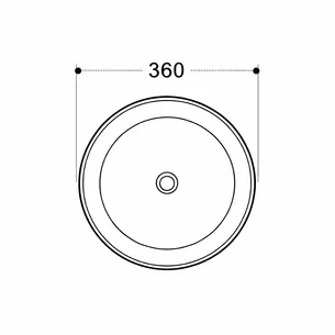 כיור רחצה מונח חרס עגול קוטר 36 ס"מ צבע מוקה מט דגם ויגו