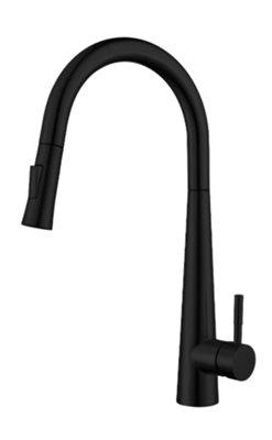 ברז מטבח מגיע עם פיה מסתובבת ונשלפת צבע שחור מט דגם K149