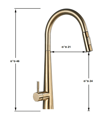 ברז מטבח מגיע עם פיה מסתובבת ונשלפת צבע זהב מט דגם 14901302MP