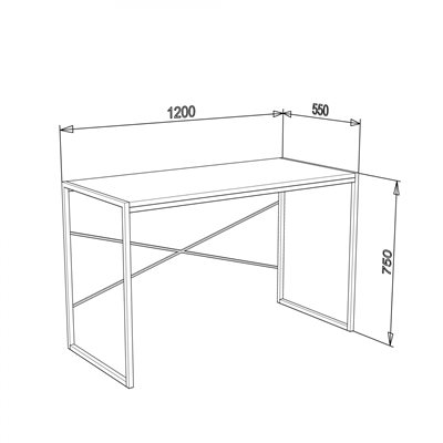שולחן כתיבה מעוצב ומודרני רוחב 120 ס"מ בגוון לבן עם סטנד שחור דגם 69858