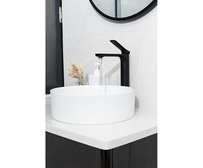 ברז לכיור מונח גבוה עם פיה קבועה צבע שחור מט דגם B55102311