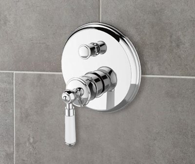 אינטרפוץ 4 דרך צבע ניקל מבריק מקבלים ביחד חלק חיצוני ופנימי דגם AN0525CH