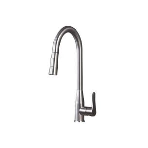 ברז מטבח מגיע עם פיה מסתובבת ונשלפת צבע ניקל מוברש דגם 54661