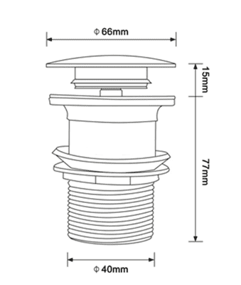 ונטיל לכיור רחצה עשוי מחומר Brass אל חלד צבע זהב מט דגם DR-03