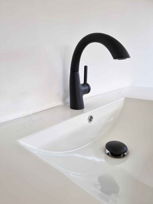 ארון אמבטיה תלוי לפי מידה רוחב וצבע לפי בחירתך עם כיור משטח חרס שקוע דגם צרפת