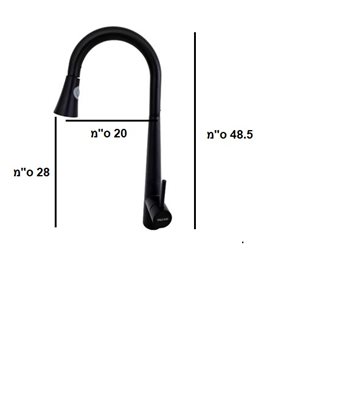 ברז מטבח מגיע עם פיה מסתובבת ונשלפת צבע שחור מט דגם 8882662