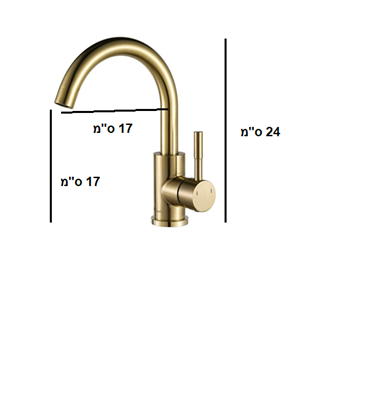ברז רחצה עם פיה מסתובבת צבע זהב מט דגם zv0121-G