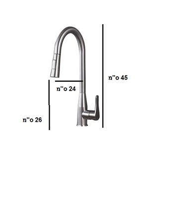 ברז מטבח מגיע עם פיה מסתובבת ונשלפת צבע ניקל מוברש דגם 54661