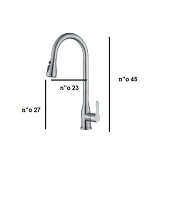 ברז מטבח מגיע עם פיה מסתובבת ונשלפת צבע ניקל מוברש דגם 54663