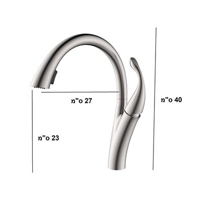 ברז מטבח מגיע עם פיה מסתובבת ונשלפת צבע ניקל מוברש דגם K62401021