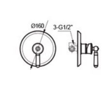 אינטרפוץ 3 דרך צבע זהב מט מקבלים ביחד חלק חיצוני ופנימי דגם AN0524BR