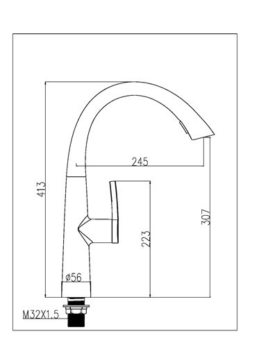 ברז מטבח מגיע עם פיה מסתובבת ונשלפת צבע לבן מבריק דגם OB0801WH