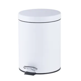 פח אשפה נירוסטה אל חלד מעוגל 5 ליטר טריקה שקטה צבע לבן מט דגם 5L100W