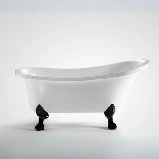 אמבטיה מונחת אובלית עם רגליות לבחירתך עשויה מחומר אקרילי עם פייבר גלאס אורך 160 ס"מ צבע האמבטיה לבן מבריק דגם Mexico 160